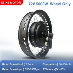Generic 72V 5000W Fat Direct Drive Hub Motor (26" x 4")